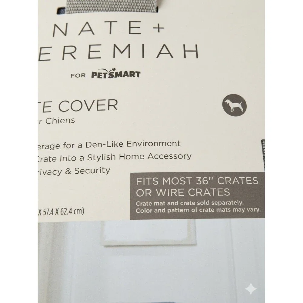 36” Dog Crate Cover Nate + Jeremiah Grey Cloth-privacy